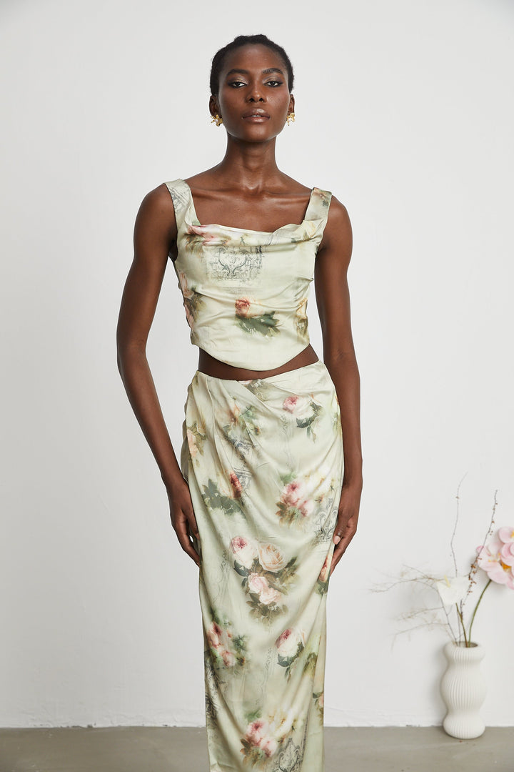 Levoire | Top & Jupe Imprimé Fleurs Ensemble Coordonné