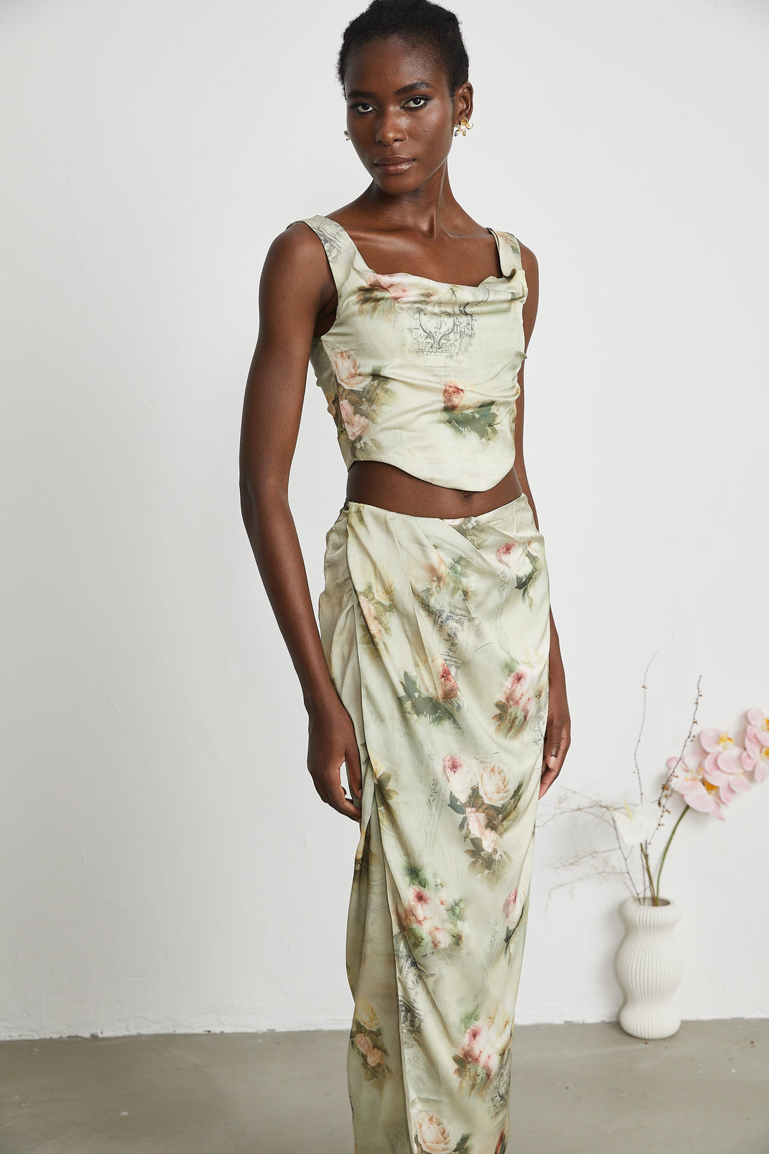 Levoire | Top & Jupe Imprimé Fleurs Ensemble Coordonné