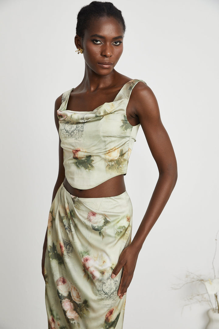 Levoire | Top & Jupe Imprimé Fleurs Ensemble Coordonné