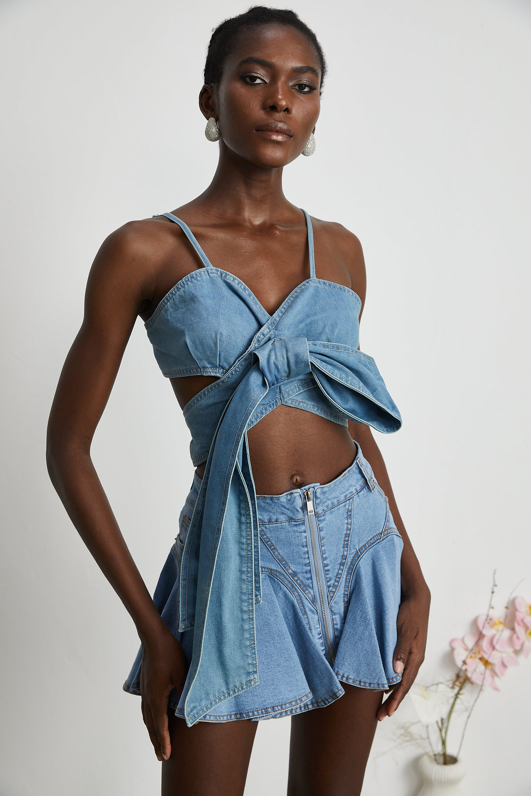 Levoire | Détail Arcs Top En Denim