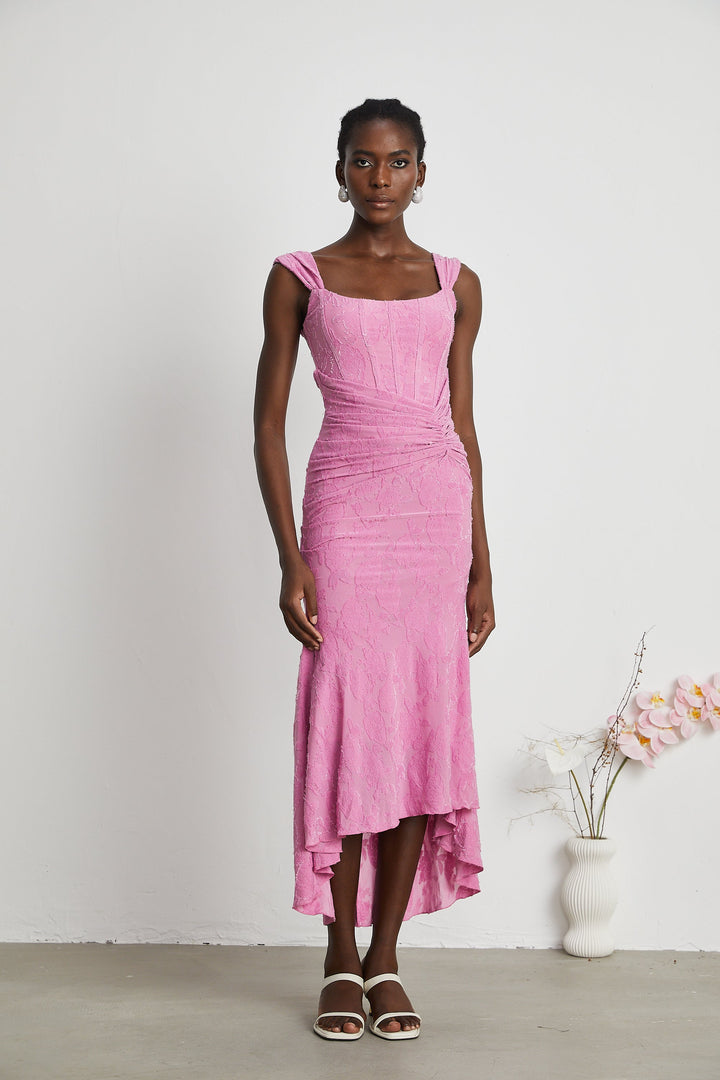 Levoire | Robe Maxi Jacquard Fleurs