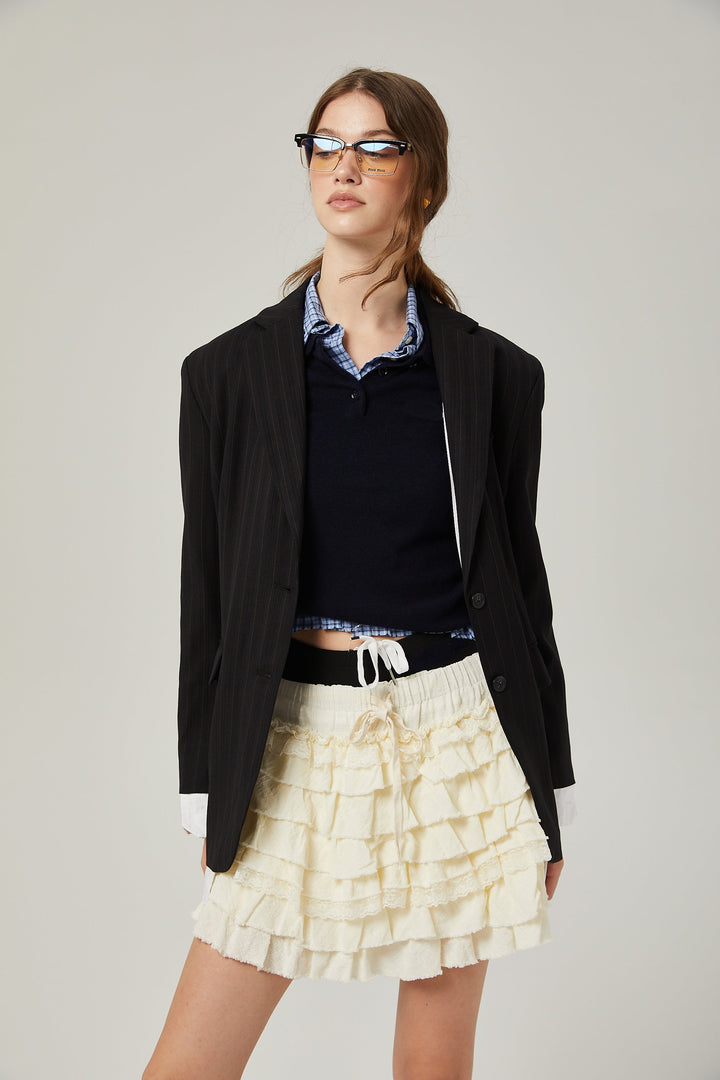 Levoire | Simple Veste À Rayures Poitrine