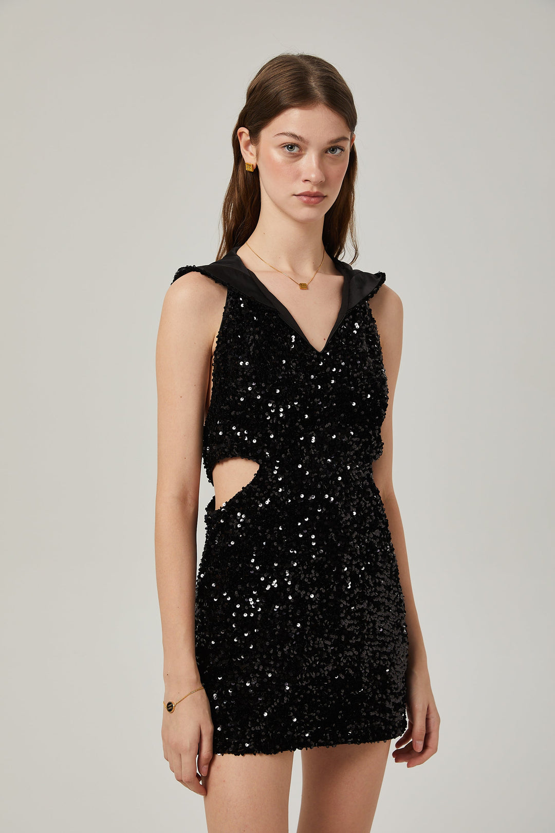 Levoire | Robe Mini À Capuche Avec Paillettes