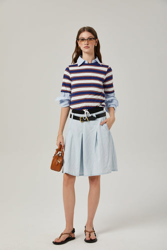 Levoire | Jupe En Chambray Plissée
