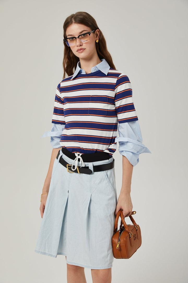 Levoire | Jupe En Chambray Plissée