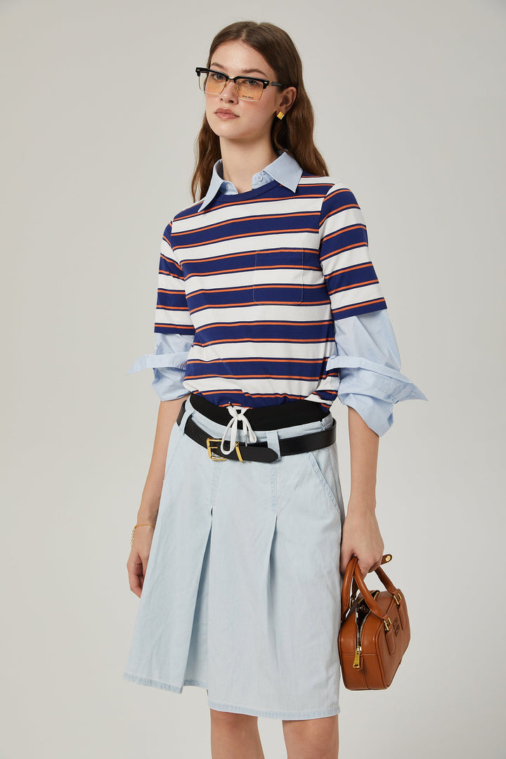 Levoire | T-Shirt En Coton Avec Imprimé Rayé