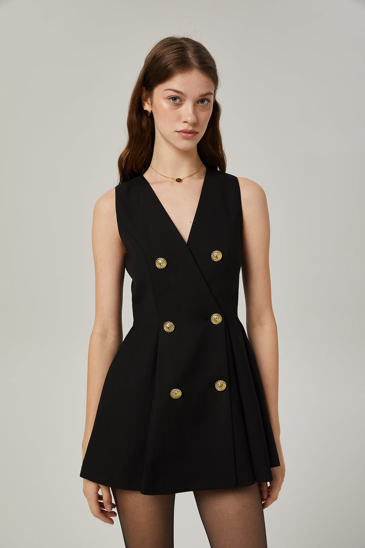 Levoire | Robe Mini Flare À Double Rangée