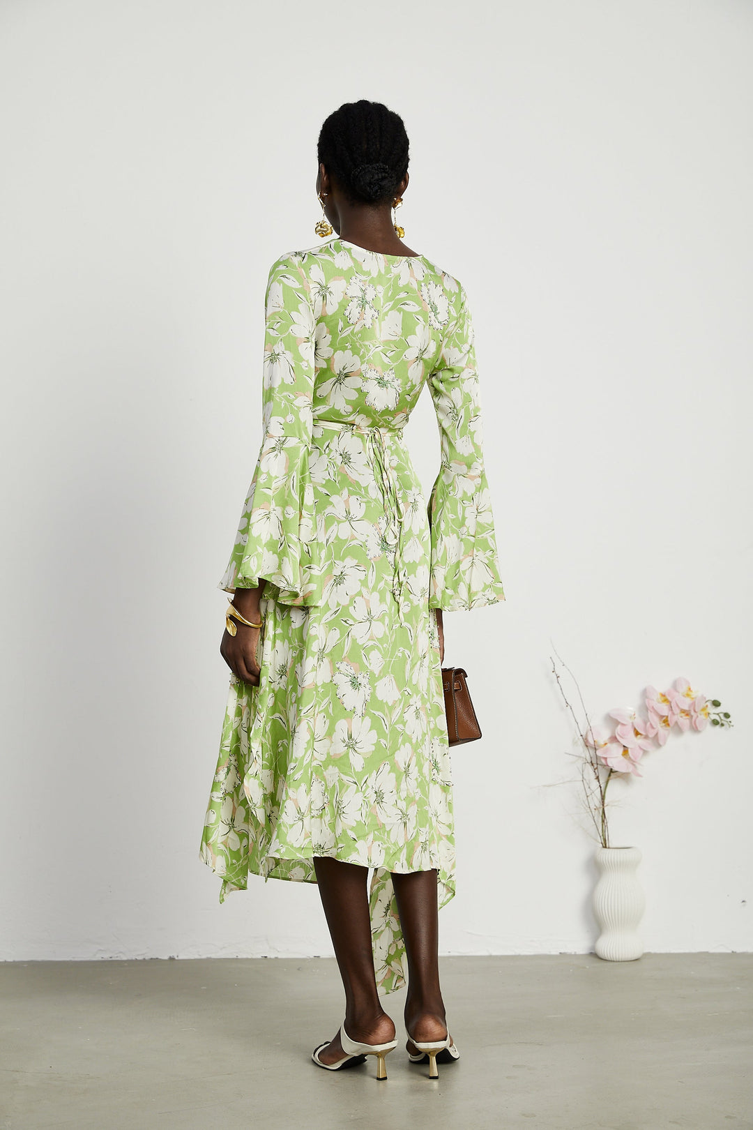 Levoire | Robe Midi Brodée De Fleurs