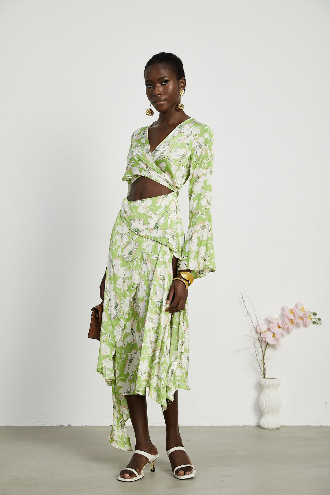 Levoire | Robe Midi Brodée De Fleurs
