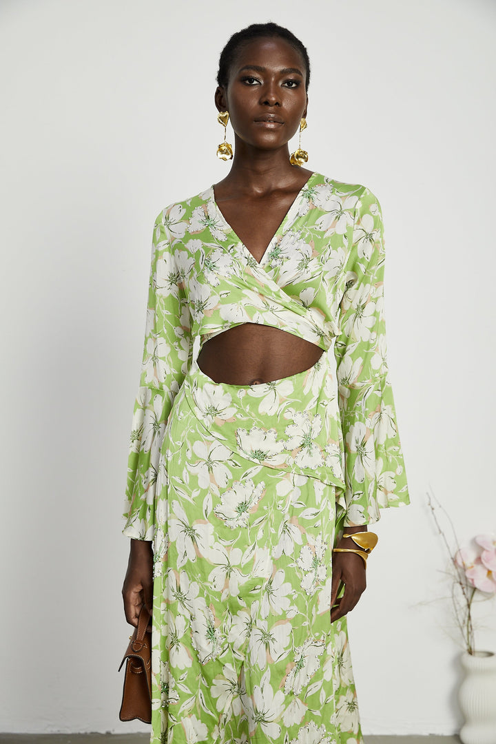 Levoire | Robe Midi Brodée De Fleurs