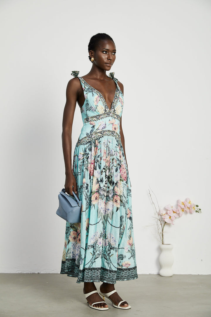 Levoire | Robe Midi À Bandes Épaules