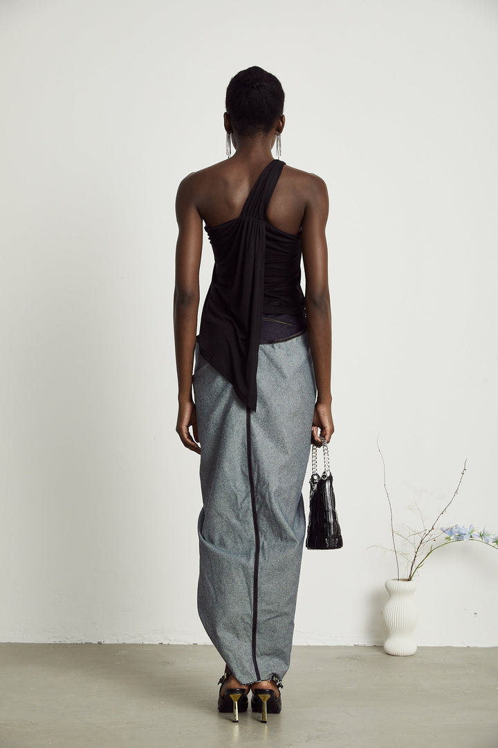 Levoire | Jupe En Denim Drapée