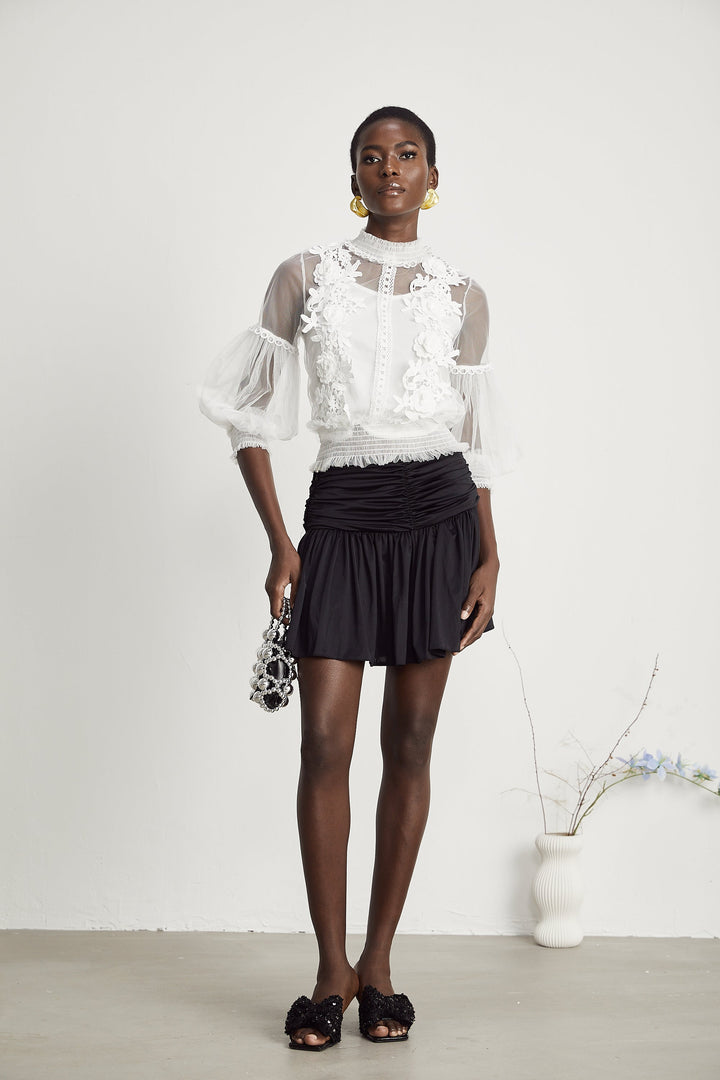 Levoire | Fleurs Top Semi-Transparent