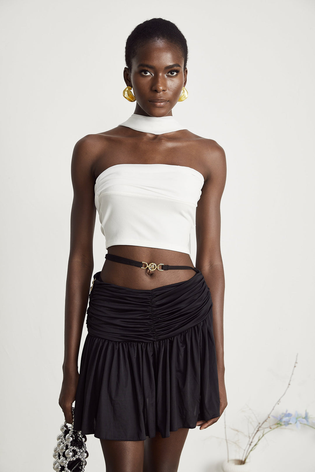 Levoire | Top À Volants Blanc Corset