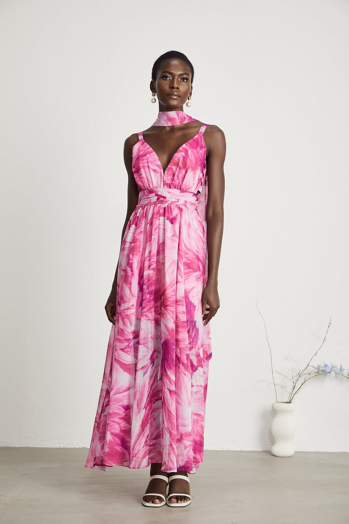 Levoire | Robe Maxi À Fleurs Décolleté En V