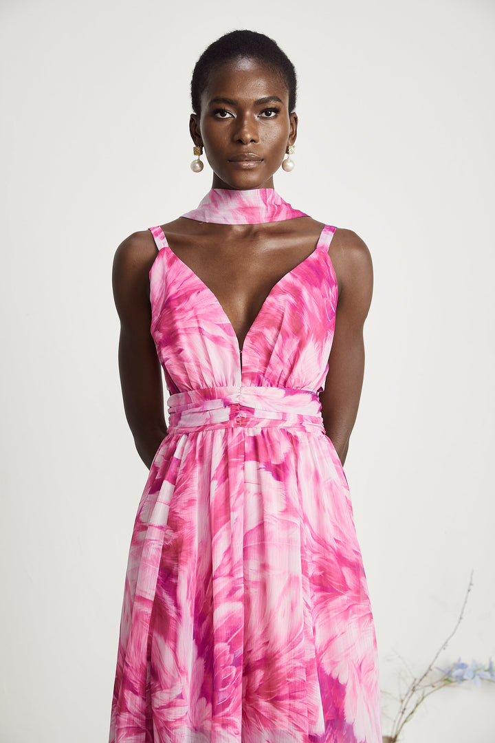 Levoire | Robe Maxi À Fleurs Décolleté En V