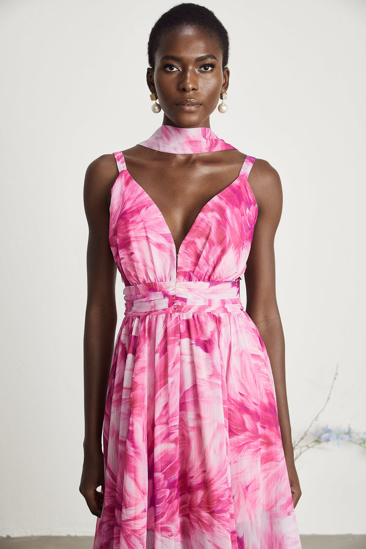 Levoire | Robe Maxi À Fleurs Décolleté En V