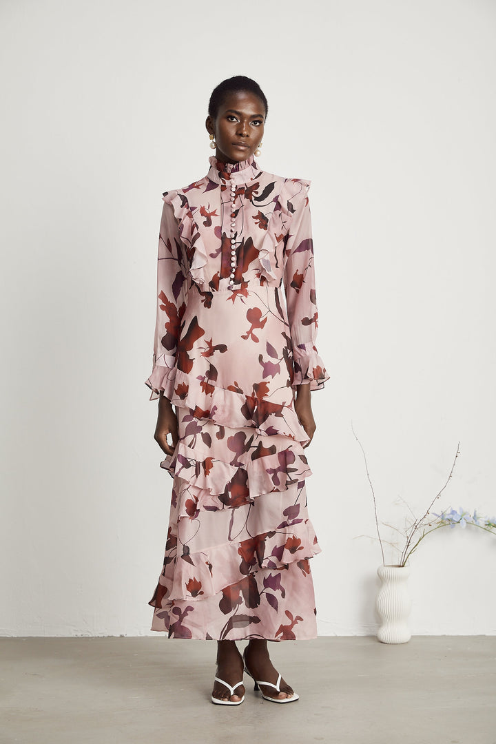Levoire | Impression Graphique Robe Maxi À Volants