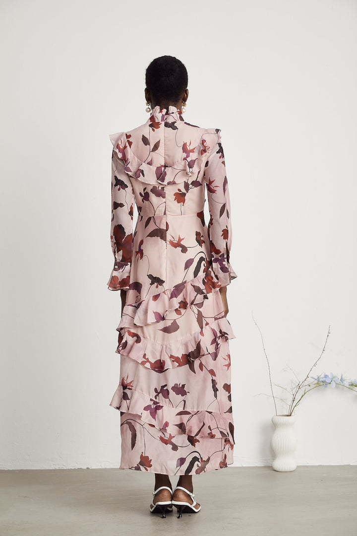Levoire | Impression Graphique Robe Maxi À Volants