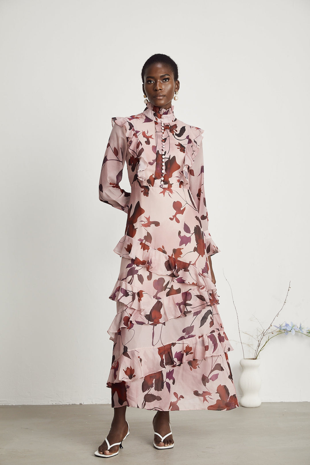 Levoire | Impression Graphique Robe Maxi À Volants