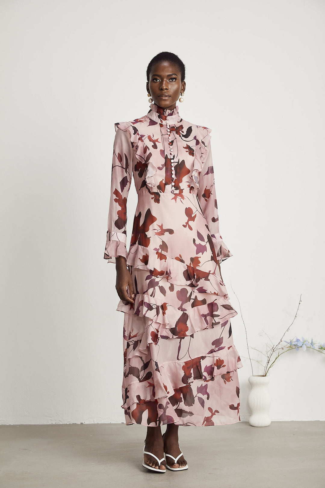 Levoire | Impression Graphique Robe Maxi À Volants