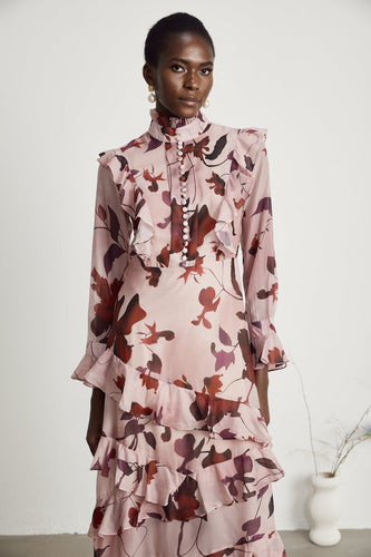 Levoire | Impression Graphique Robe Maxi À Volants