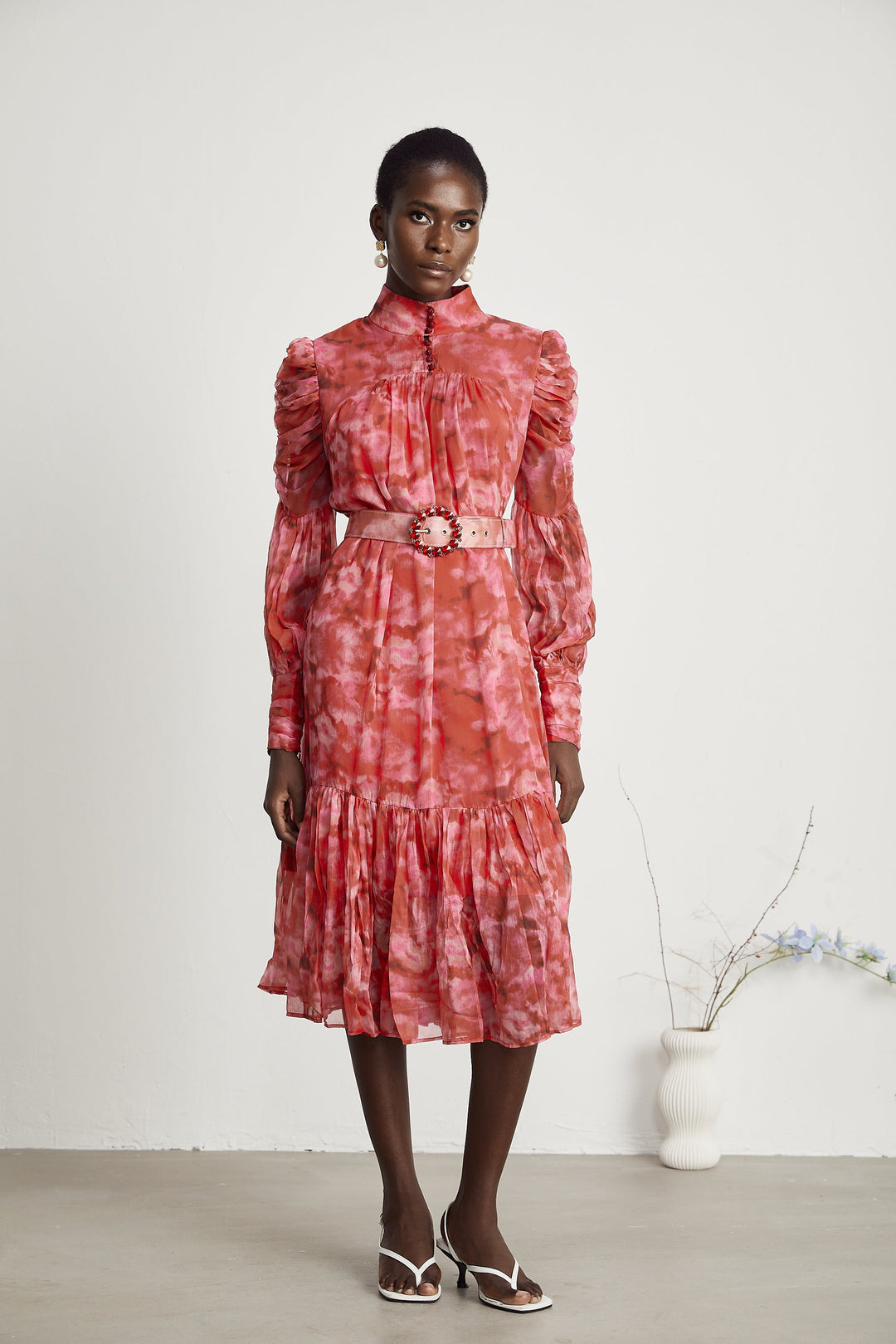 Levoire | Robe Midi Plissée Ornée De Papillon