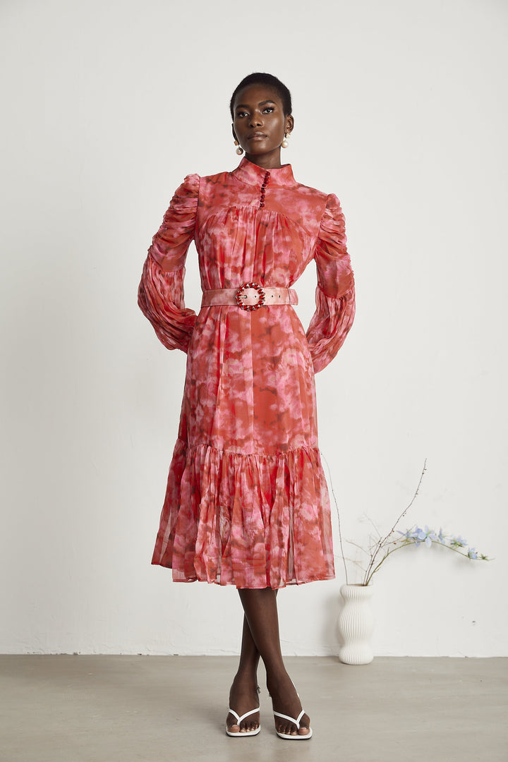 Levoire | Robe Midi Plissée Ornée De Papillon