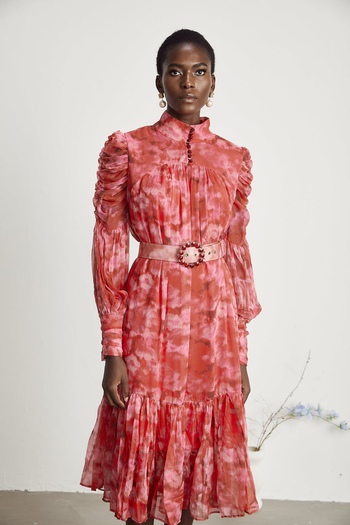 Levoire | Robe Midi Plissée Ornée De Papillon