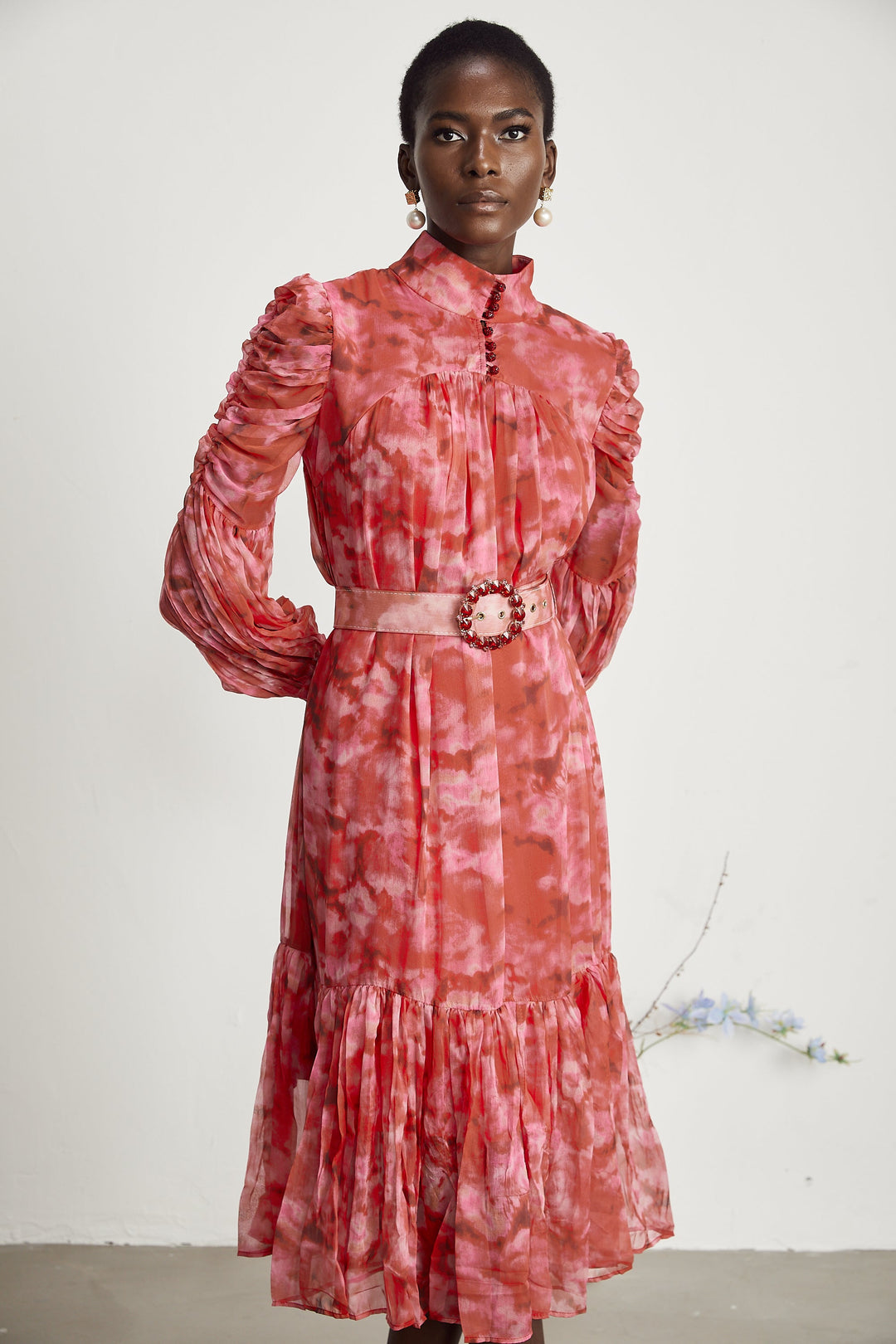 Levoire | Robe Midi Plissée Ornée De Papillon