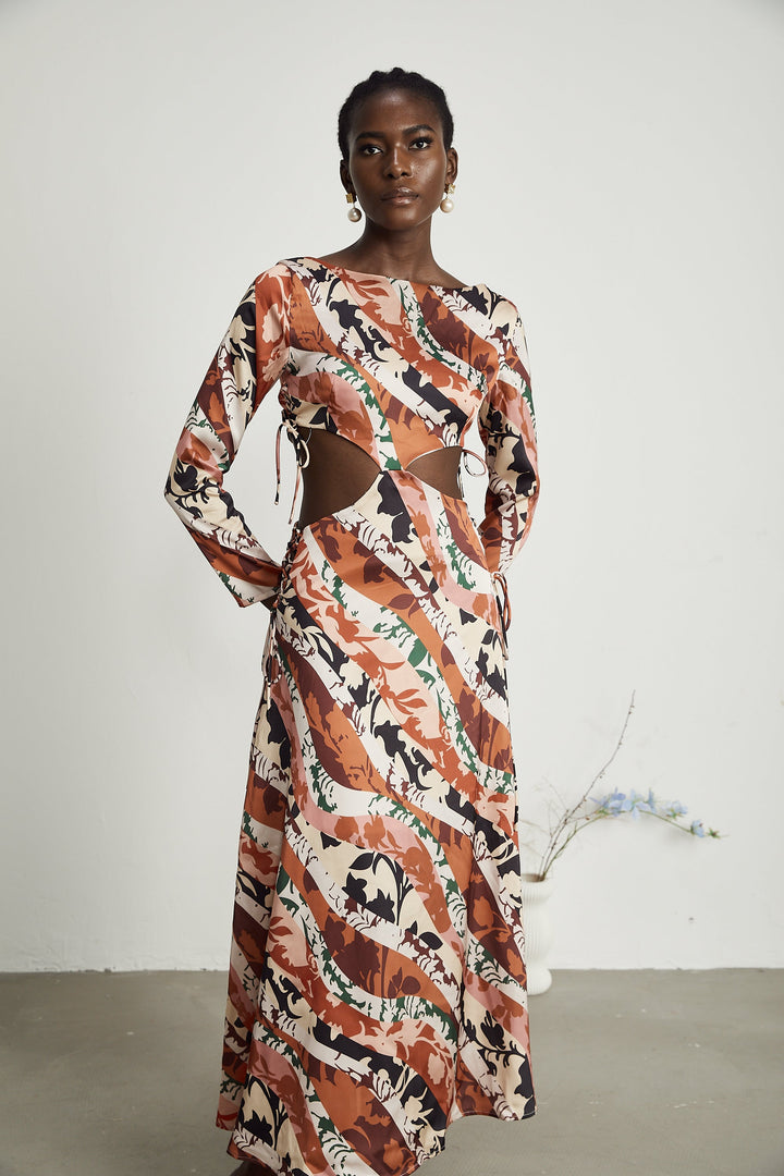 Levoire | Motif Imprimé Découpé Midi Robe