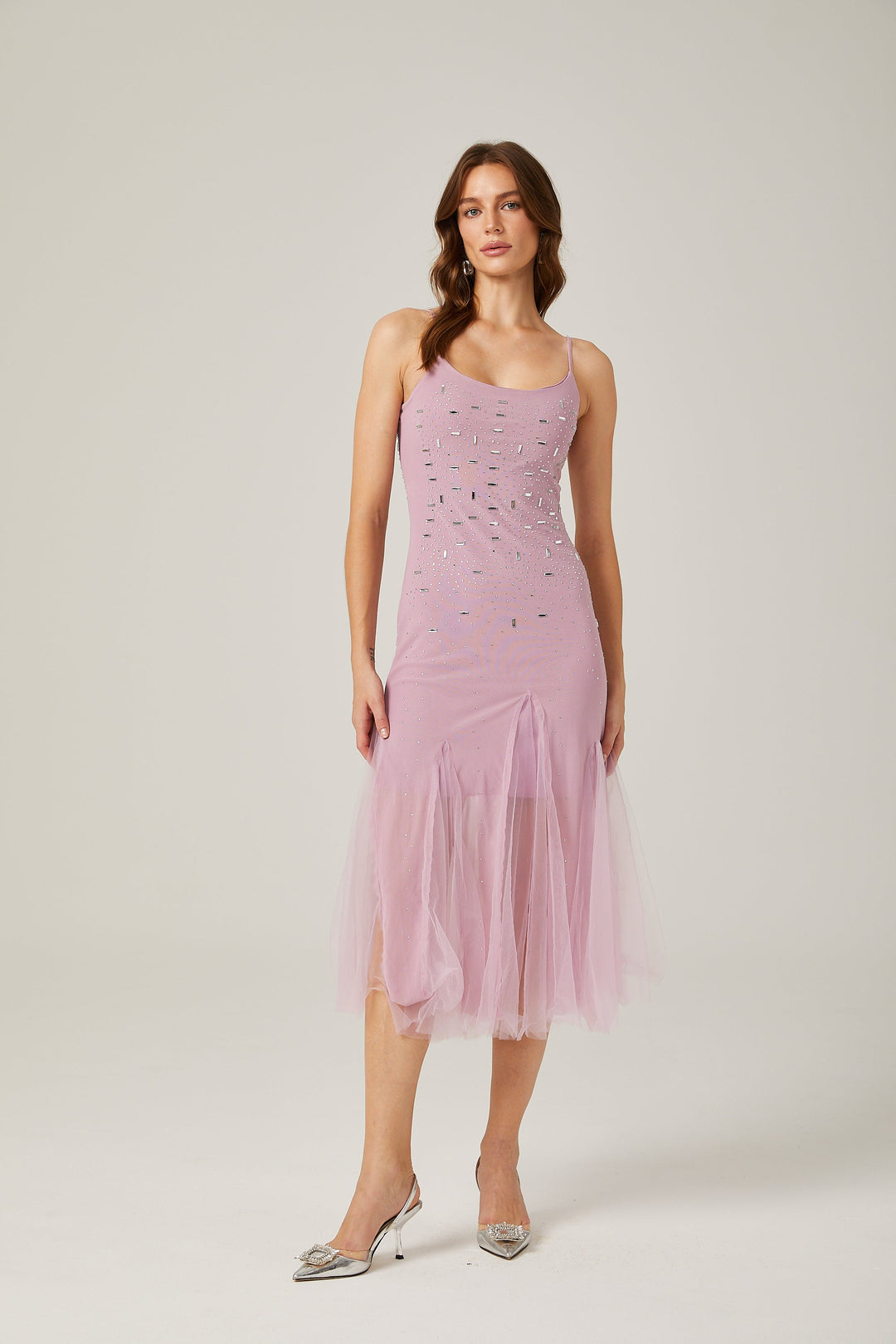 Levoire | Lila Décoré Robe Midi En Maille