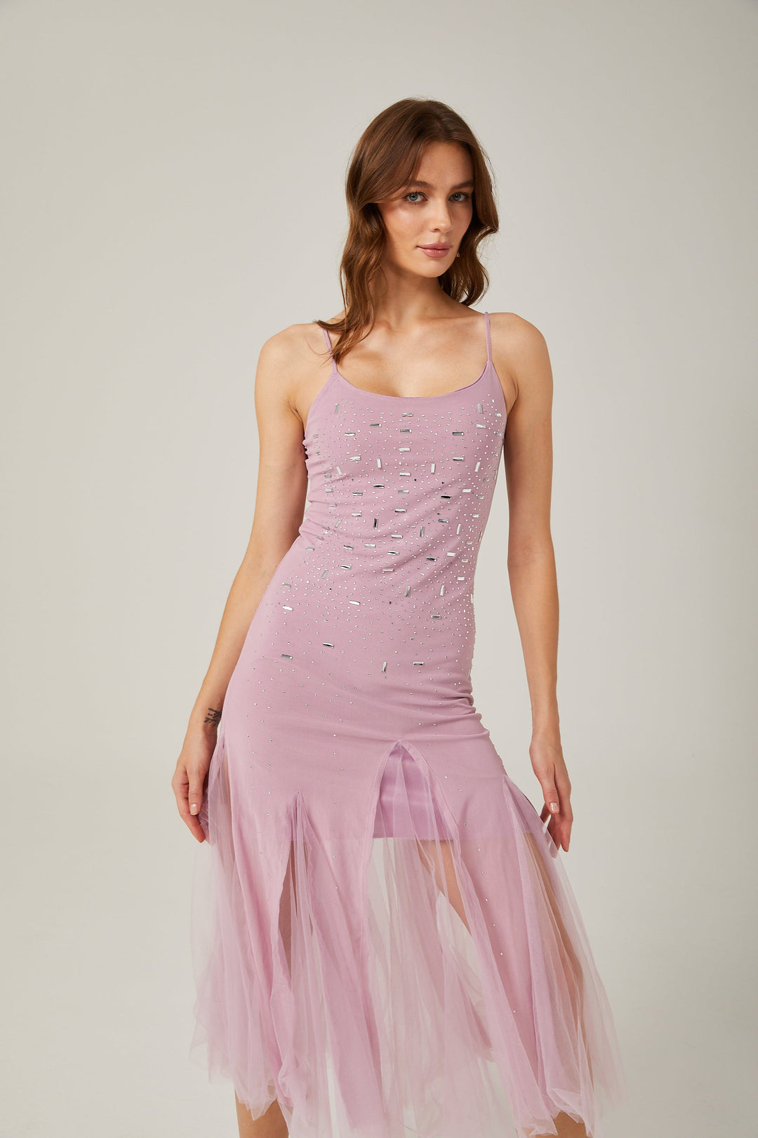 Levoire | Lila Décoré Robe Midi En Maille