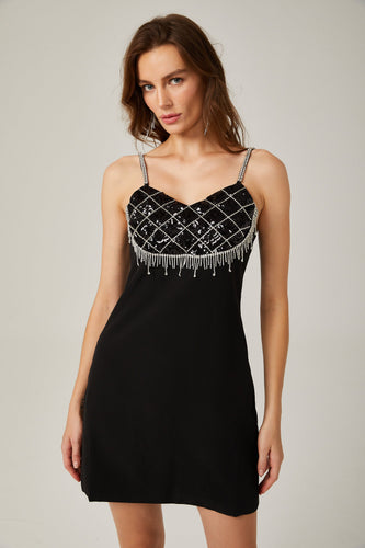 Levoire | Robe Mini Noire Décorée