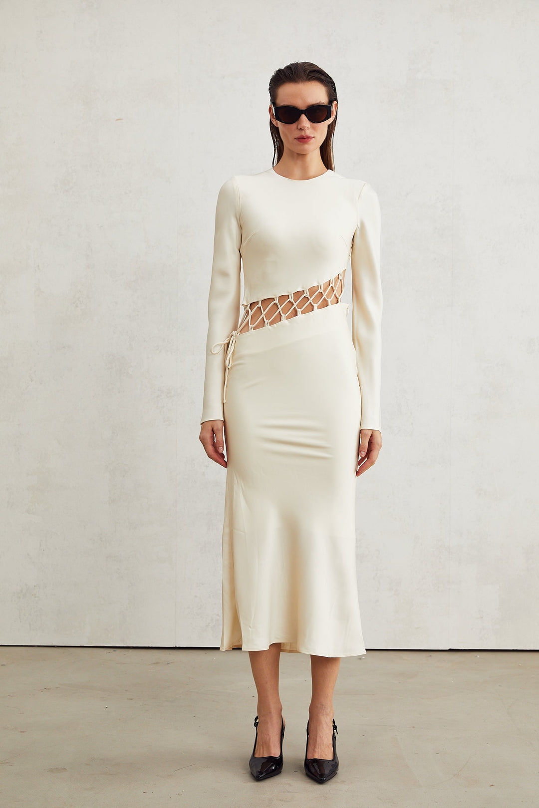 Levoire | Robe Midi Découpée Tissée