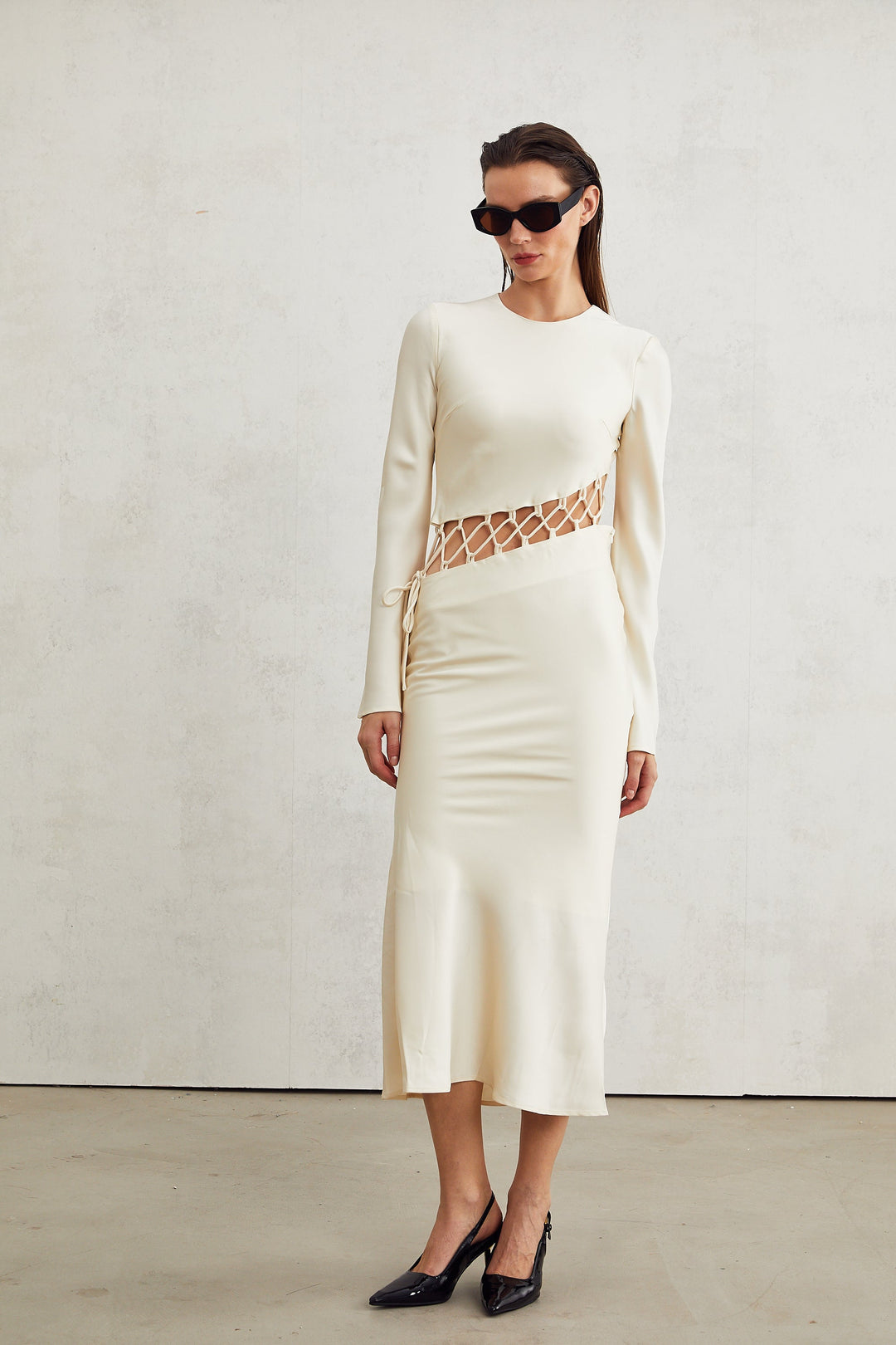 Levoire | Robe Midi Découpée Tissée