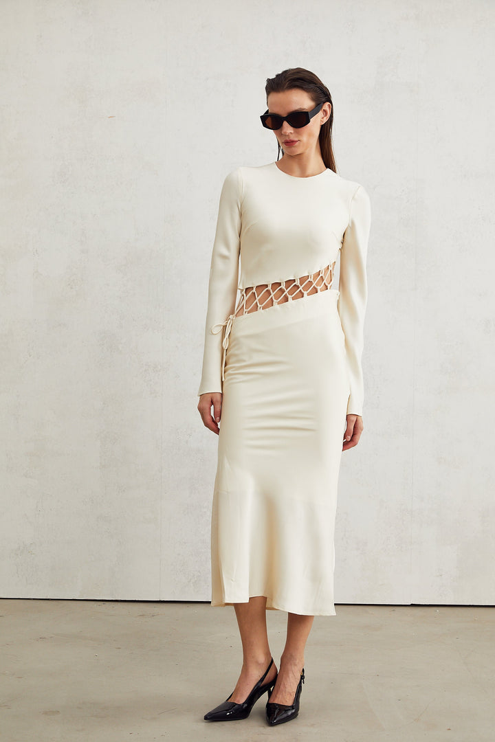 Levoire | Robe Midi Découpée Tissée