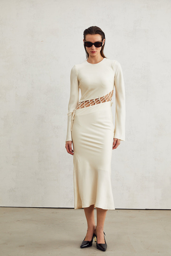 Levoire | Robe Midi Découpée Tissée