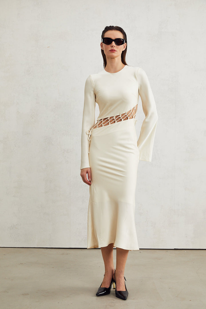 Levoire | Robe Midi Découpée Tissée