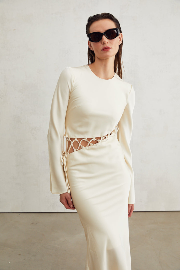 Levoire | Robe Midi Découpée Tissée