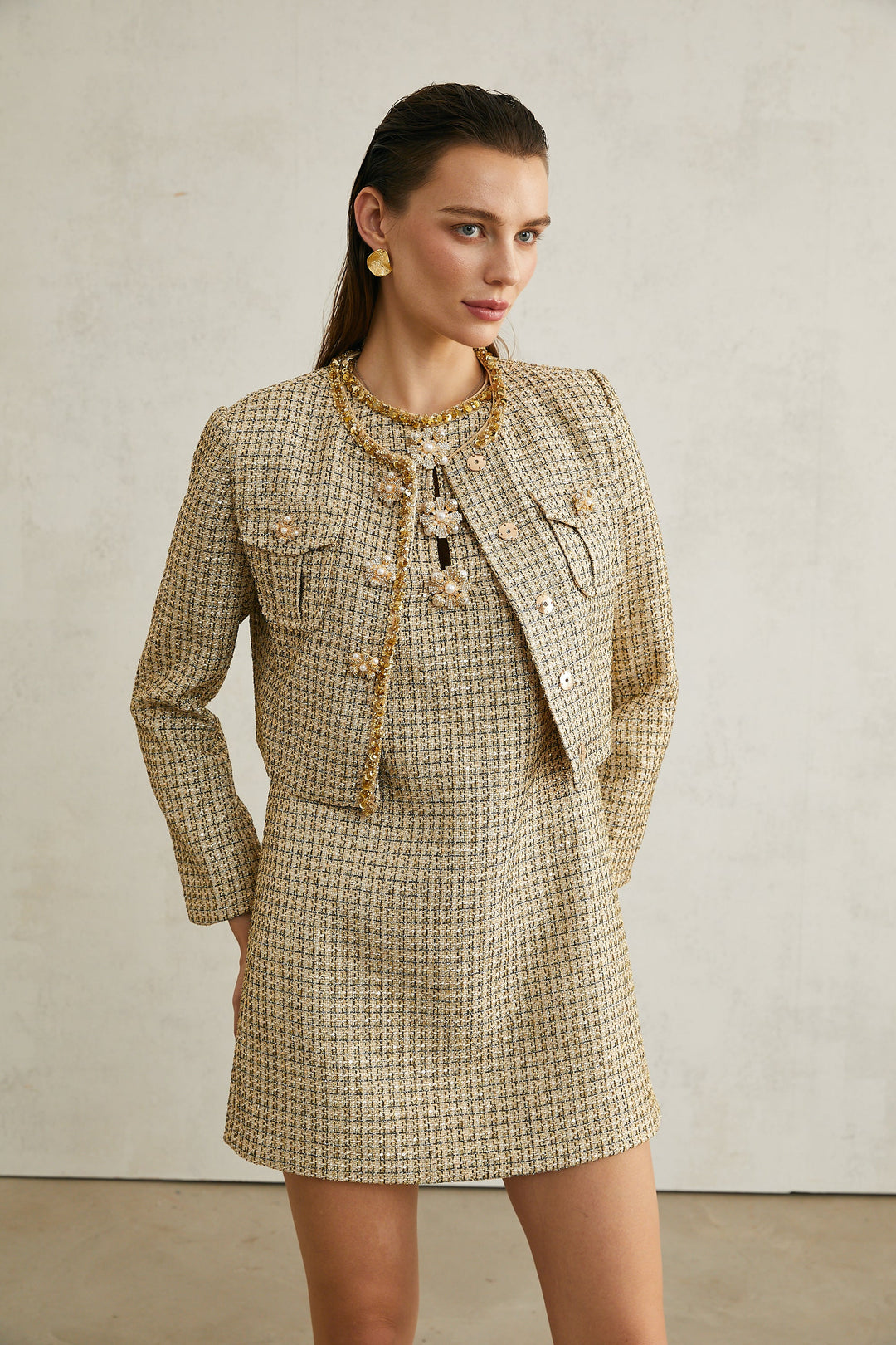 Levoire | Veste En Tweed Décorée De Paillettes