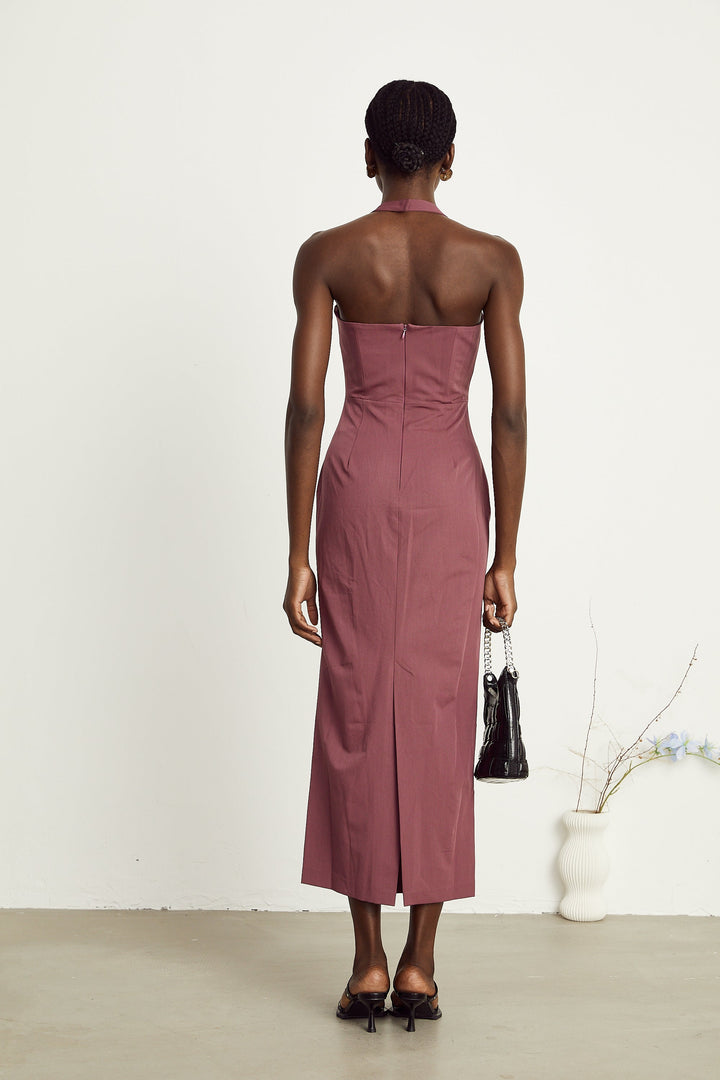 Levoire | Robe Maxi À Encolure Halter Lilas