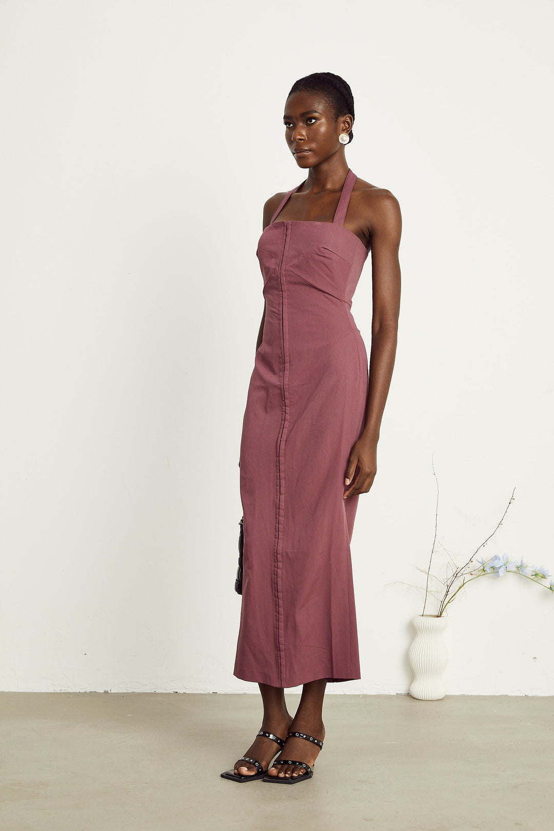 Levoire | Robe Maxi À Encolure Halter Lilas