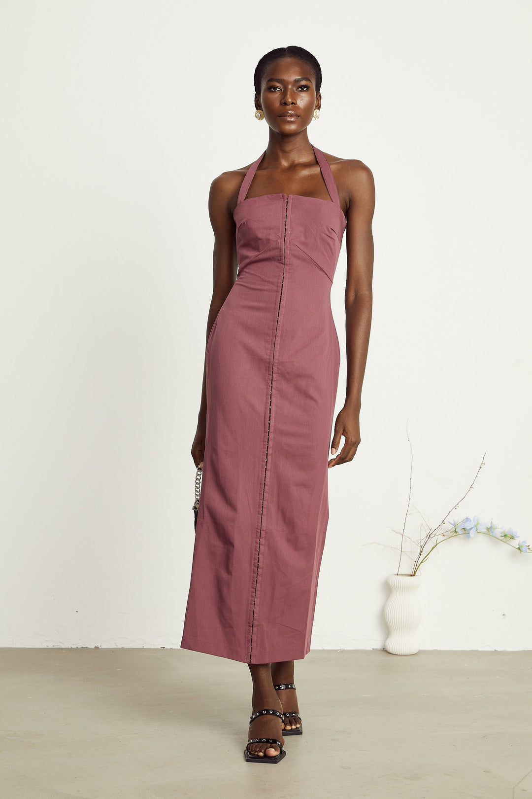 Levoire | Robe Maxi À Encolure Halter Lilas