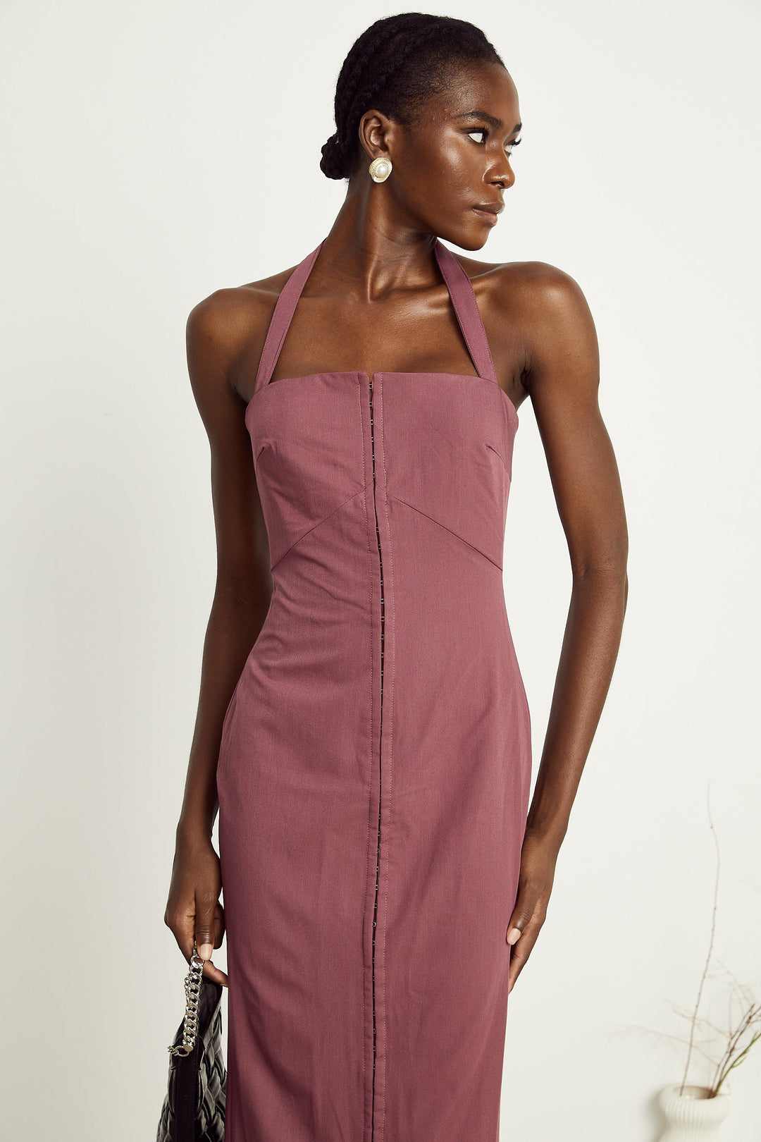 Levoire | Robe Maxi À Encolure Halter Lilas