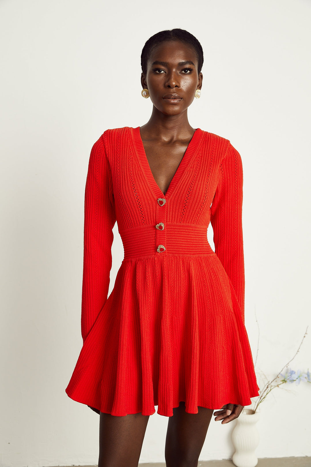 Levoire | Robe Mini À Col V Rouge