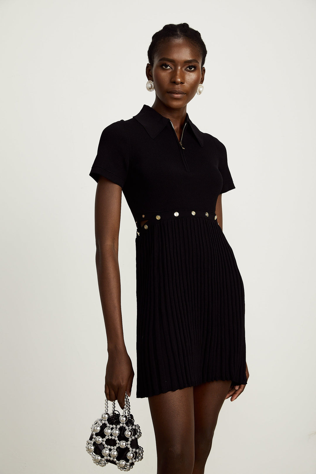 Levoire | Robe En Tricot Plissée Noire
