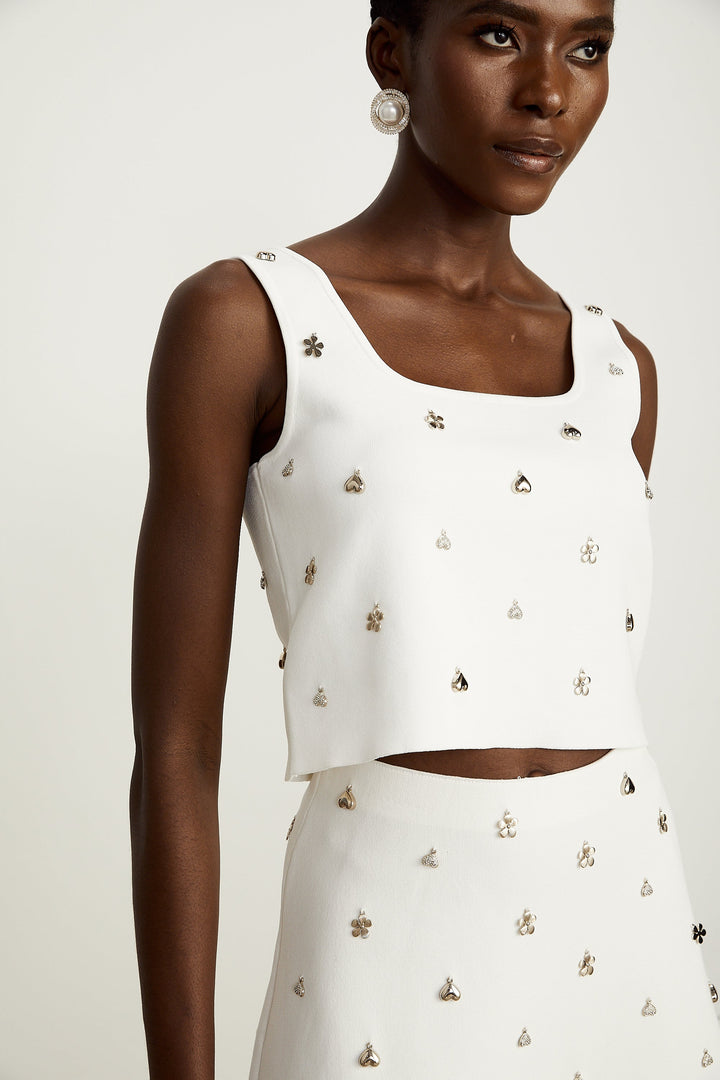 Levoire | Top En Tricot Orné & Jupe Ensemble Assorti