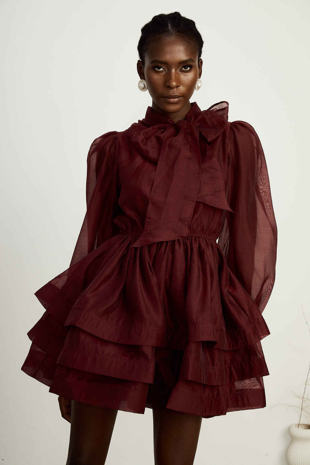 Levoire | Robe Mini Évasée Rayée Rouge