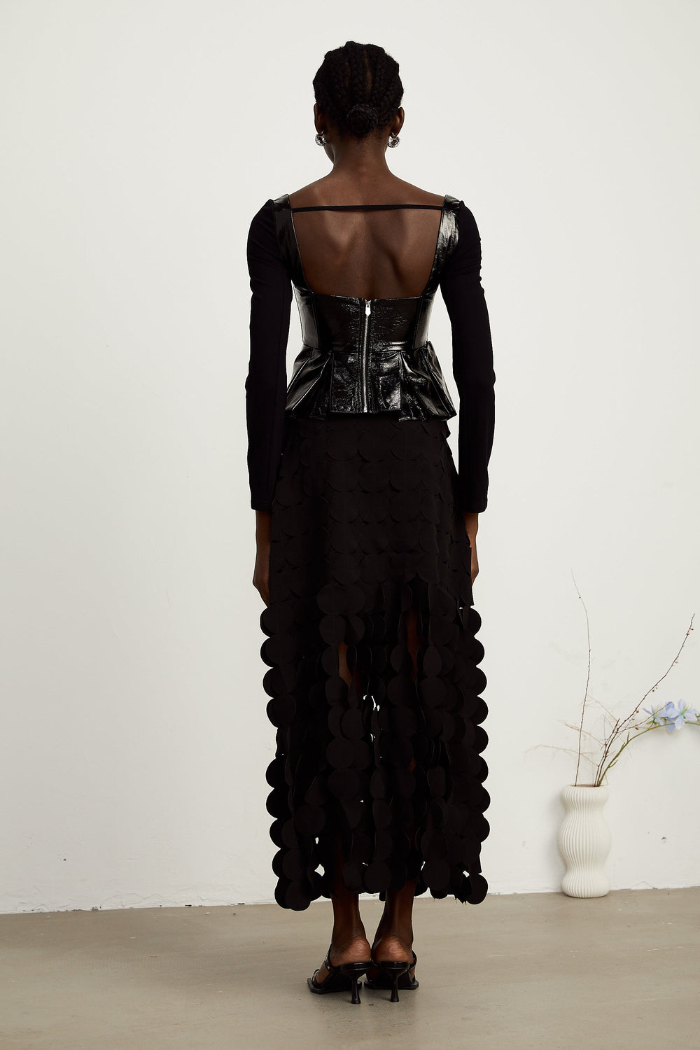Levoire | Top En Cuir Synthétique À Panneaux Peplum